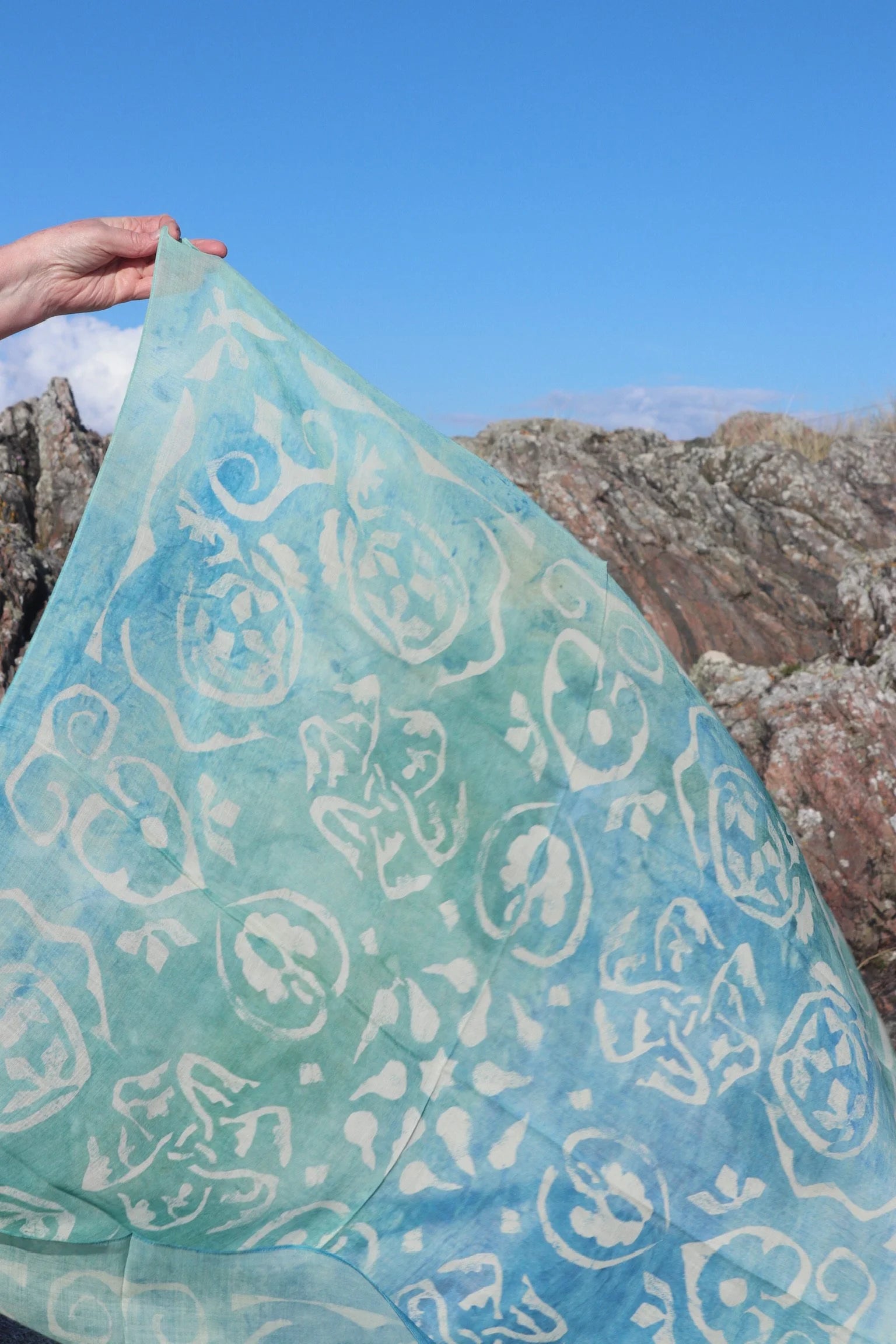 Celtic-Inspired Silk Wool Blend Scarf