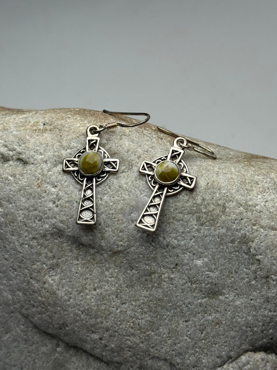 Iona Marble Cross Earrings