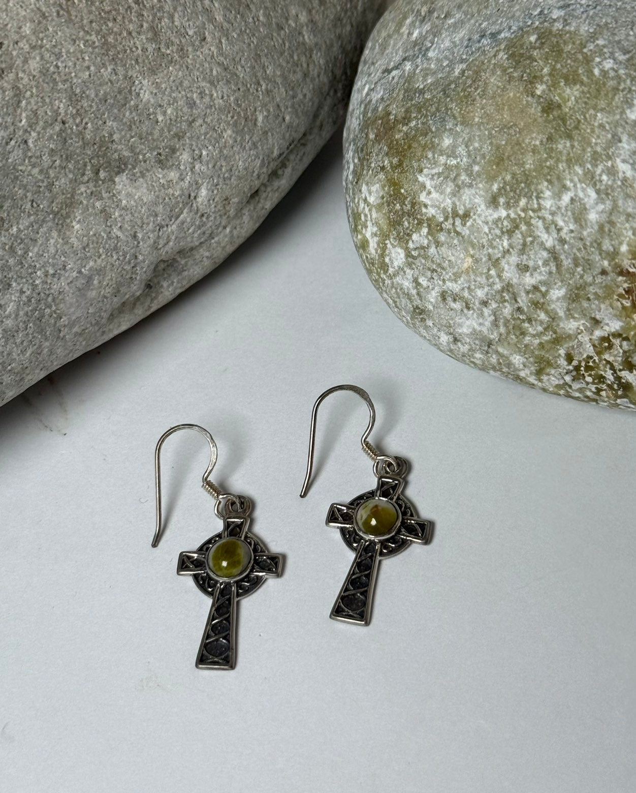 Iona Marble Cross Earrings