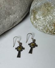 Iona Marble Cross Earrings