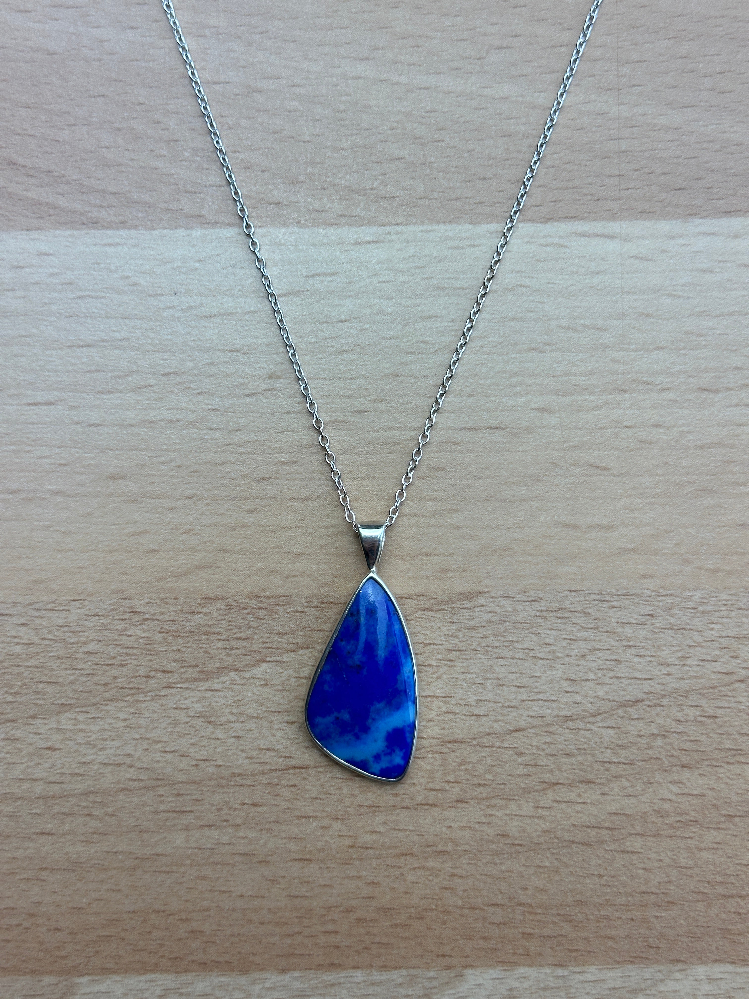 Lapis Lazuli Sterling Silver Pendant Necklace