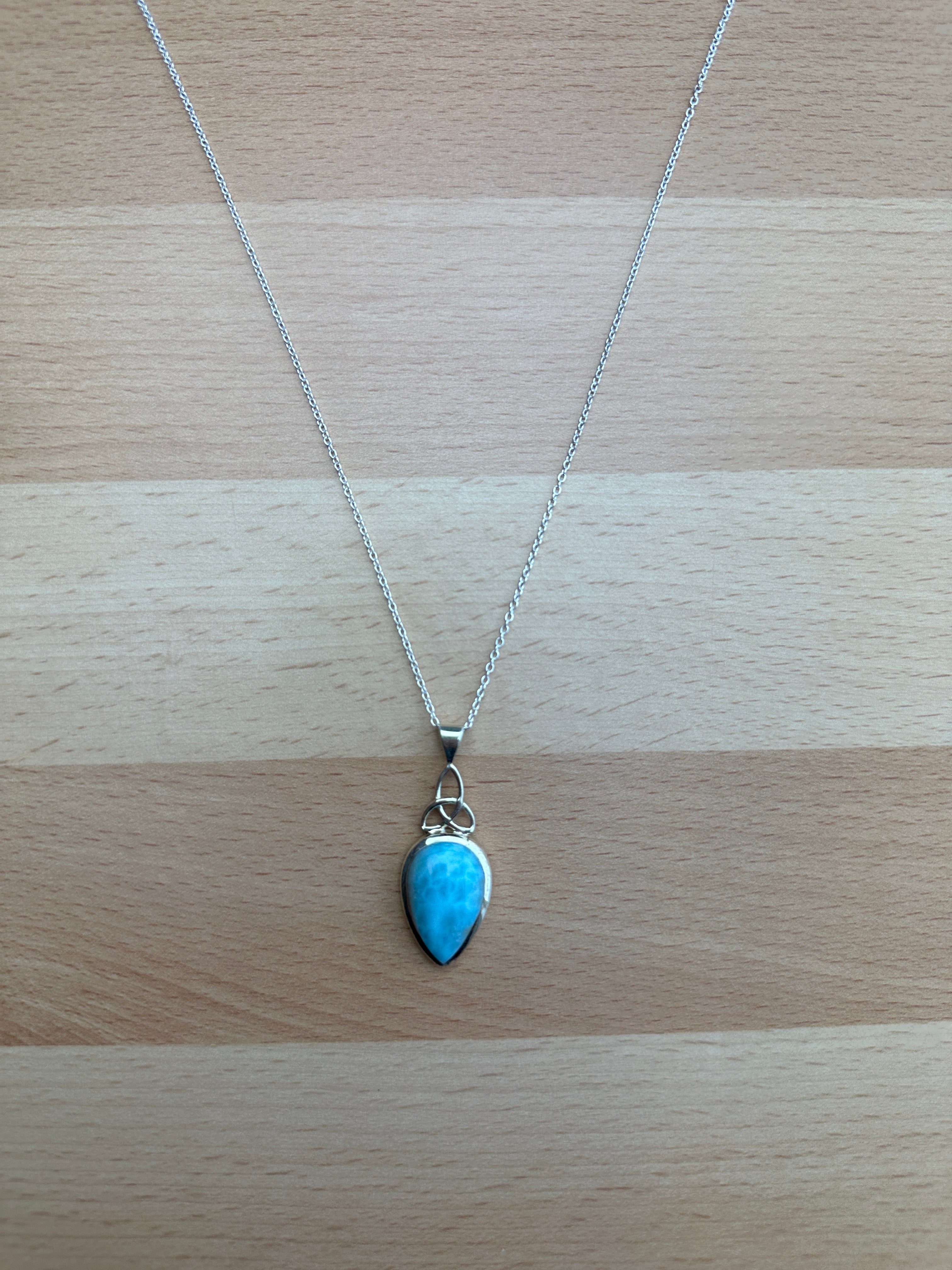 Larimar Sterling Silver Pendant Necklace