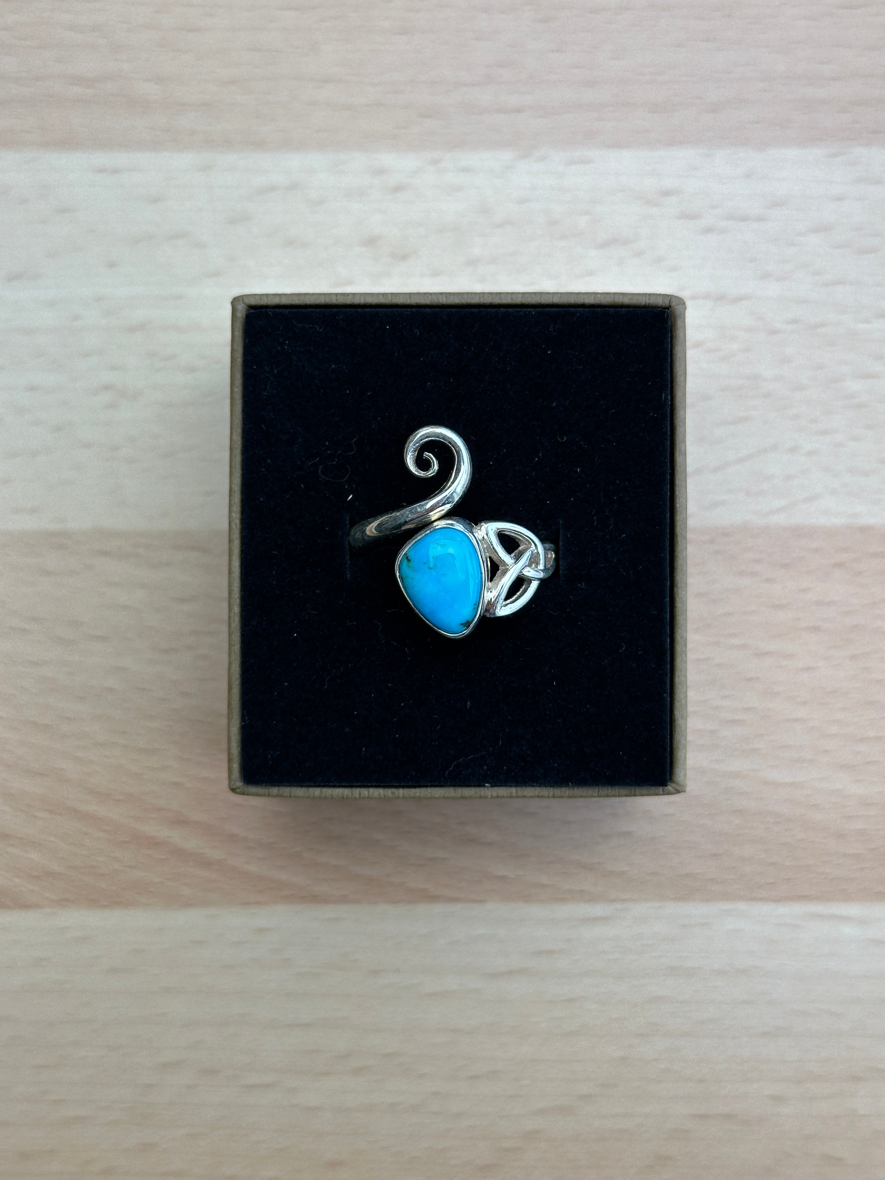 Turquoise Celtic Stirling Silver Ring