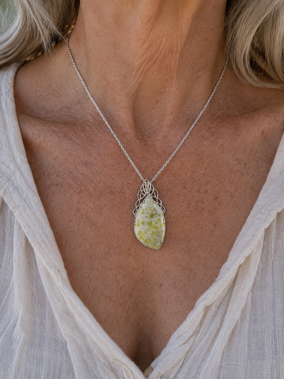 Iona Marble Celtic Cascade Pendant Necklace