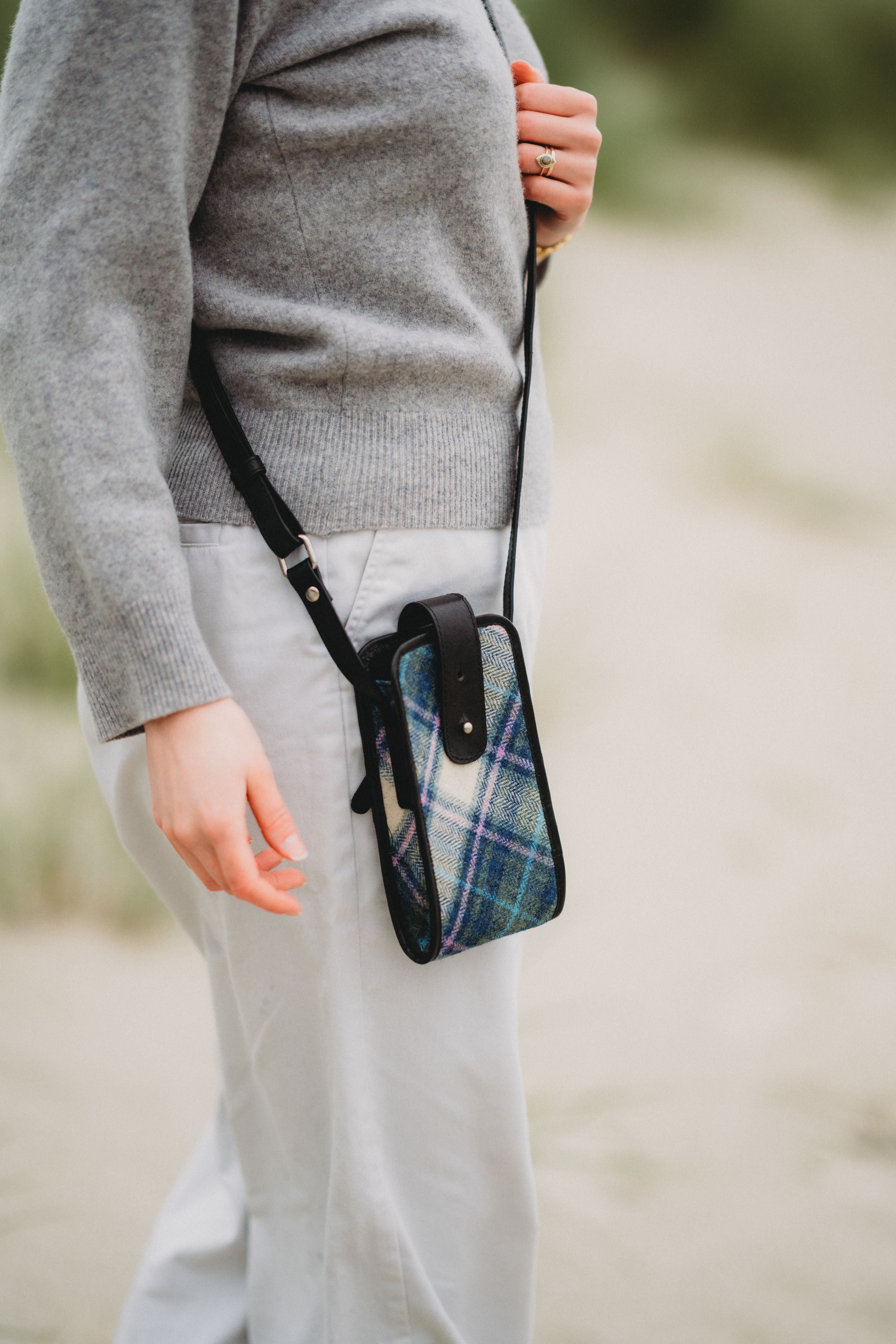 Tweed & Leather Ceilidh Phone Pouch