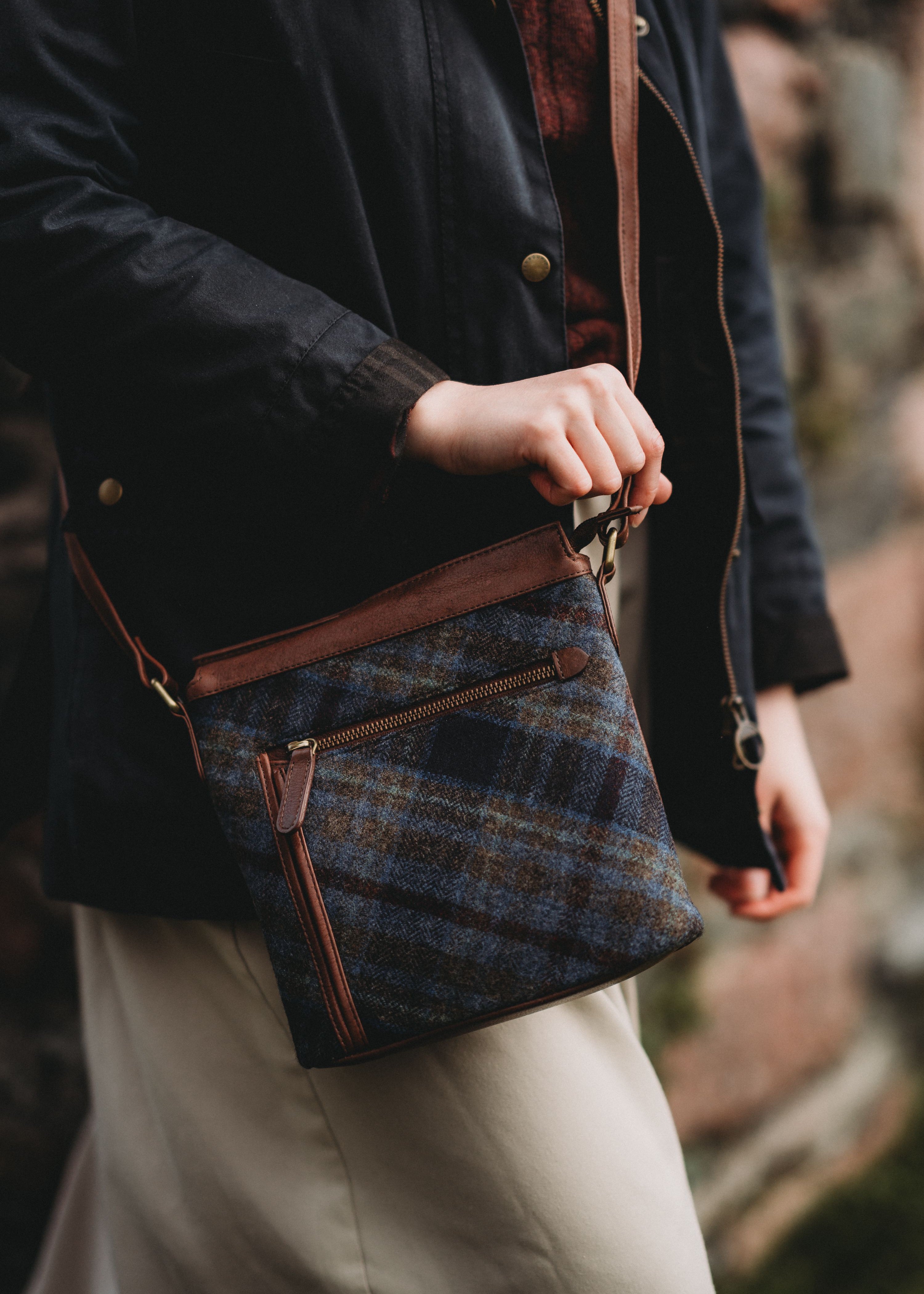 Tweed & Leather Ceitidh Square Bag