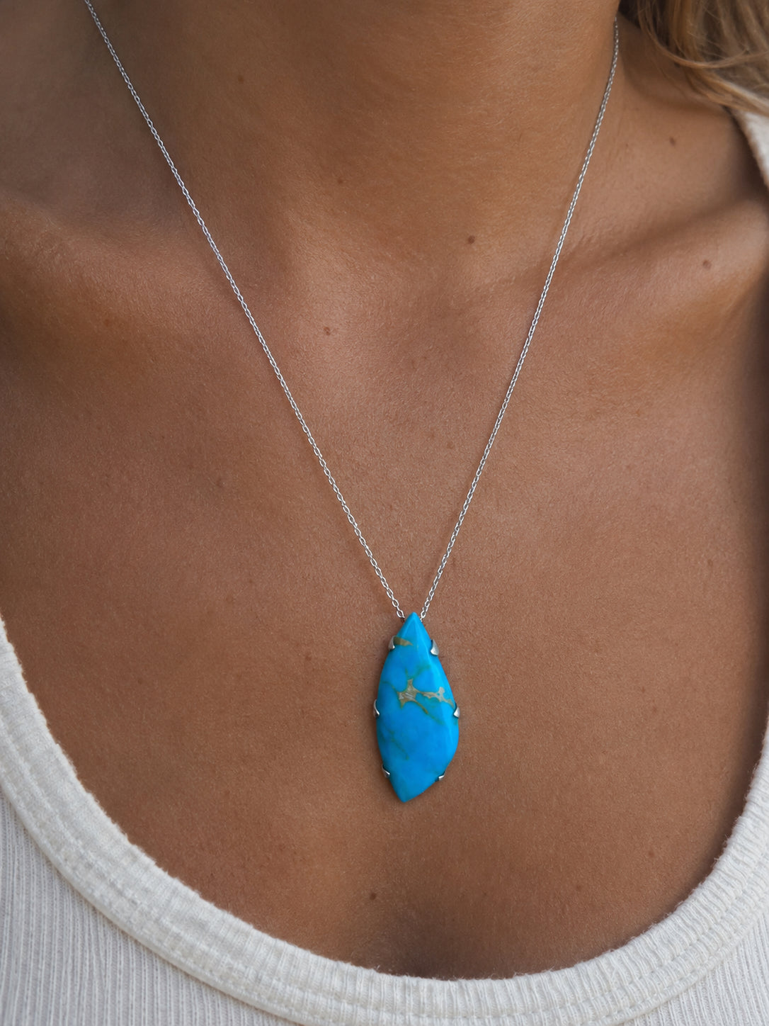 Turquoise Sterling Silver Pendant Necklace