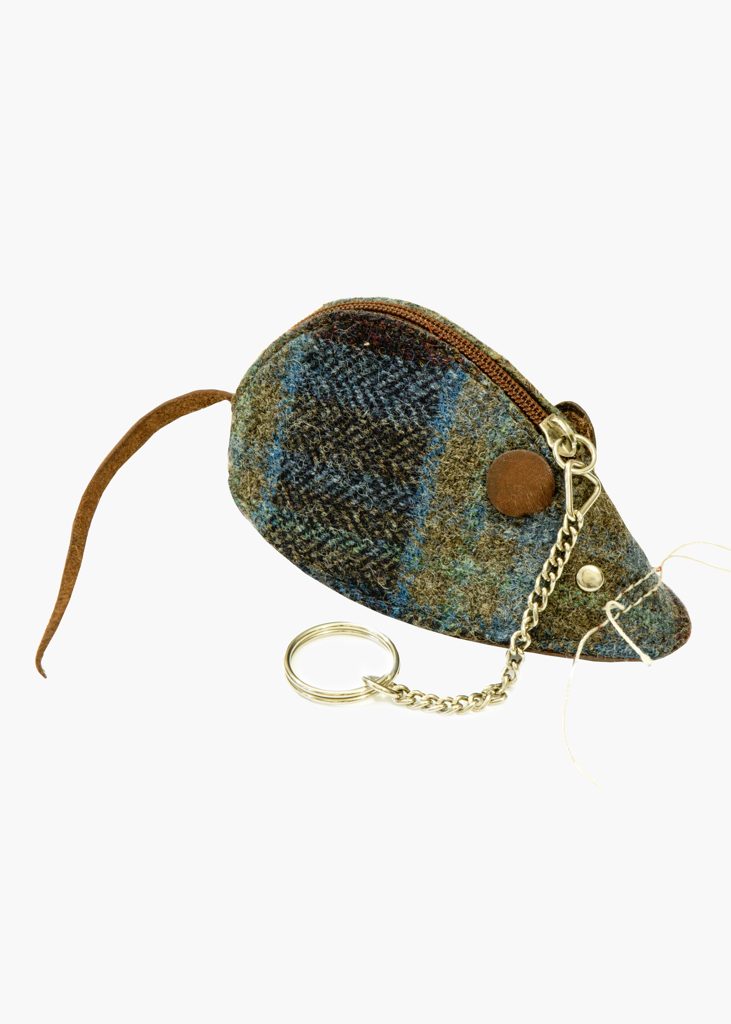 Tweed Mouse Keyring Purse