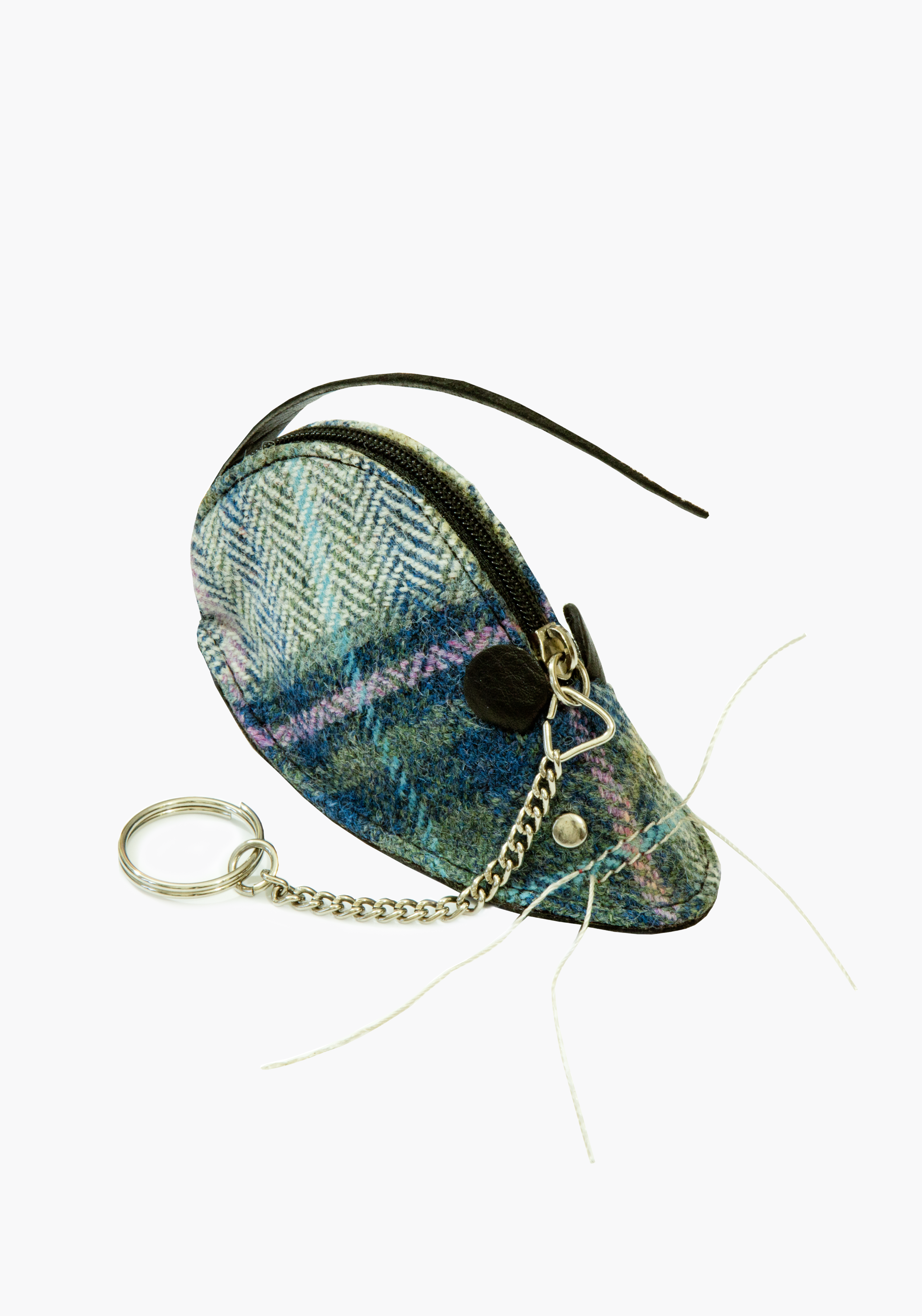 Tweed Mouse Keyring Purse