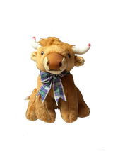 Highland Cow with Iona Tartan Ribbon