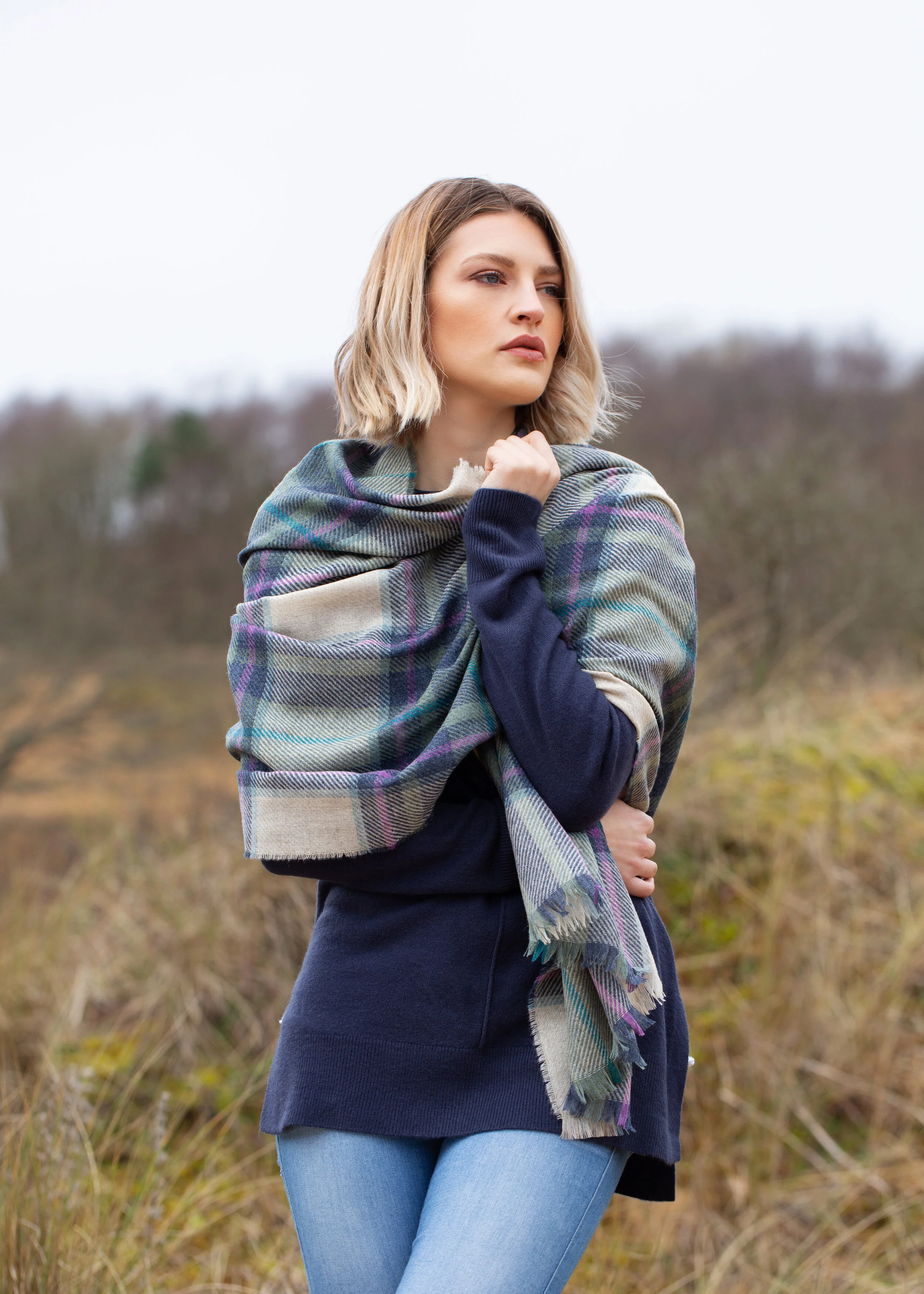 Lambswool & Cashmere Eilean Tartan Scarf